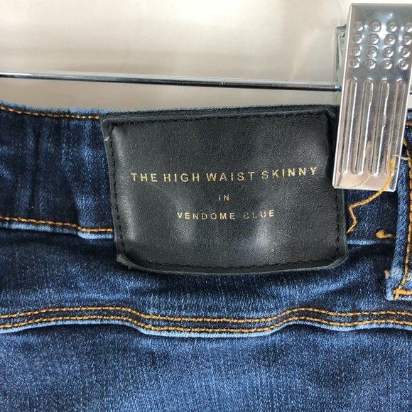 Zara Vendome Blue Wash The High Waist Skinny Cotton Blend Denim Jeans Size 2 - Picture 3 of 5